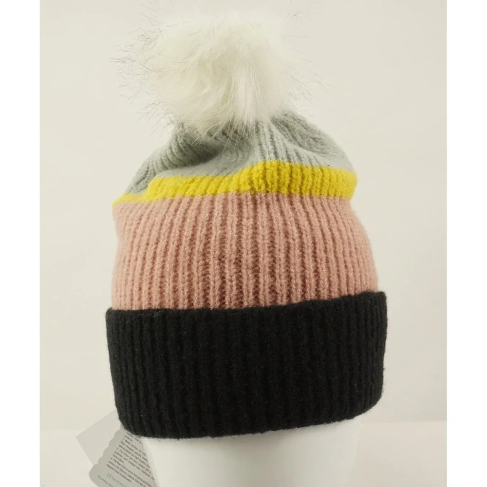 Beanie Striped SAVE THE OCEAN Gray White Tie Dye Recycled‎ Plastic New With Tags